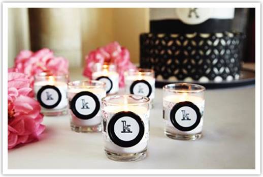 For a touch of elegance you can add these Monogram Wedding Votives to your