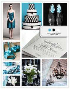 Color Palette: Turquoise, Black and White 7