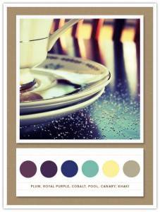 Color Card 044: Plum, Royal Purple, Cobalt, Pool, Canary, Khaki 11