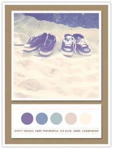 Color Card 075: Dusty Indigo, Dark Periwinkle, Ice Blue, Sand, Champagne 19