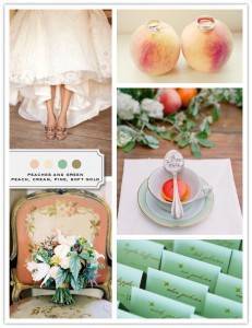 Color Palette: Peach, Cream, Pine, Soft Gold 9