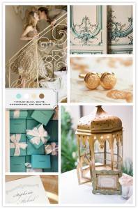 Color Palette: Tiffany Blue, White, Champagne, Antique Gold 6