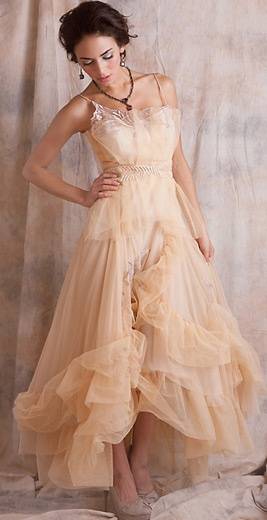 Vintage Peach Wedding Dress