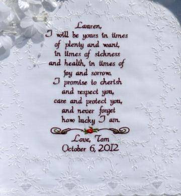 Embroidered Wedding Vows