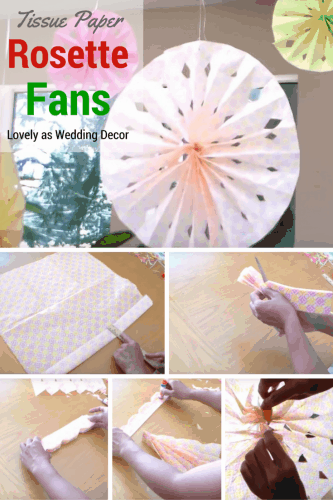 Spice Up your Wedding Space with Lovely and Inexpensive DIY Tissue Paper Rosette Fans 11