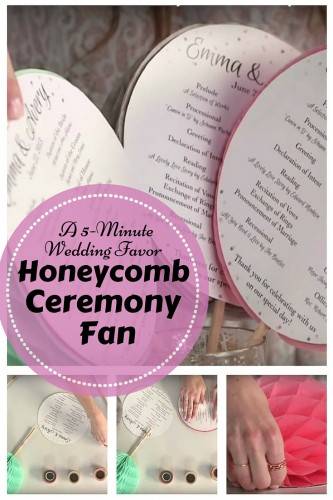 DIY Honeycomb Ceremony Fan: A Two-in-One Wedding Favor in 5 Minutes 5