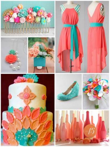 Color Combo: Peach and Coral + Turquoise 13