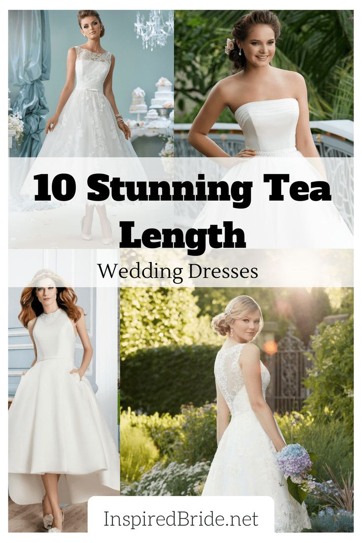 black tea length wedding dress
