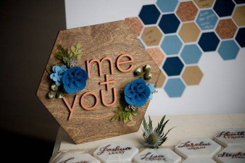 Steel Blue Geometric Geode Wedding Shoot 63