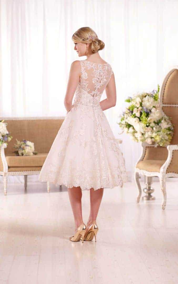 tea length floral wedding dresses