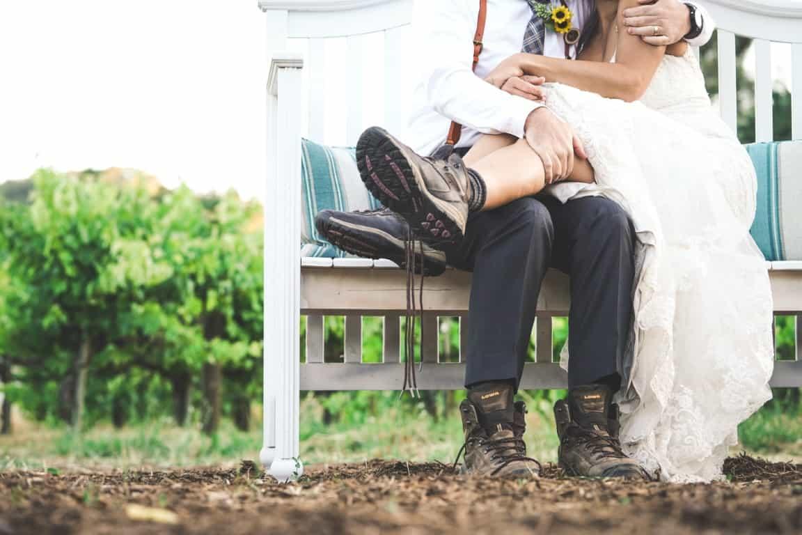 wedding dress with combat boots