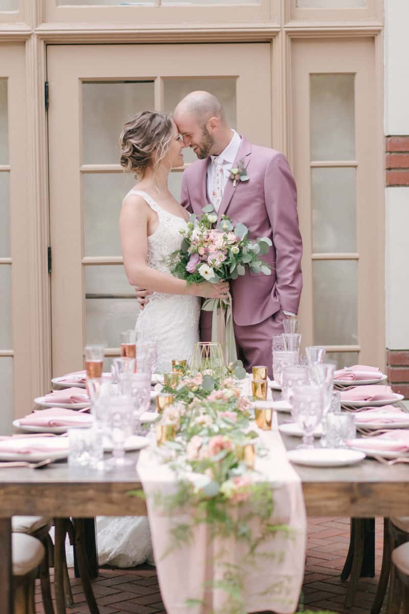 Styled Dusty Rose Rustic Wedding 119