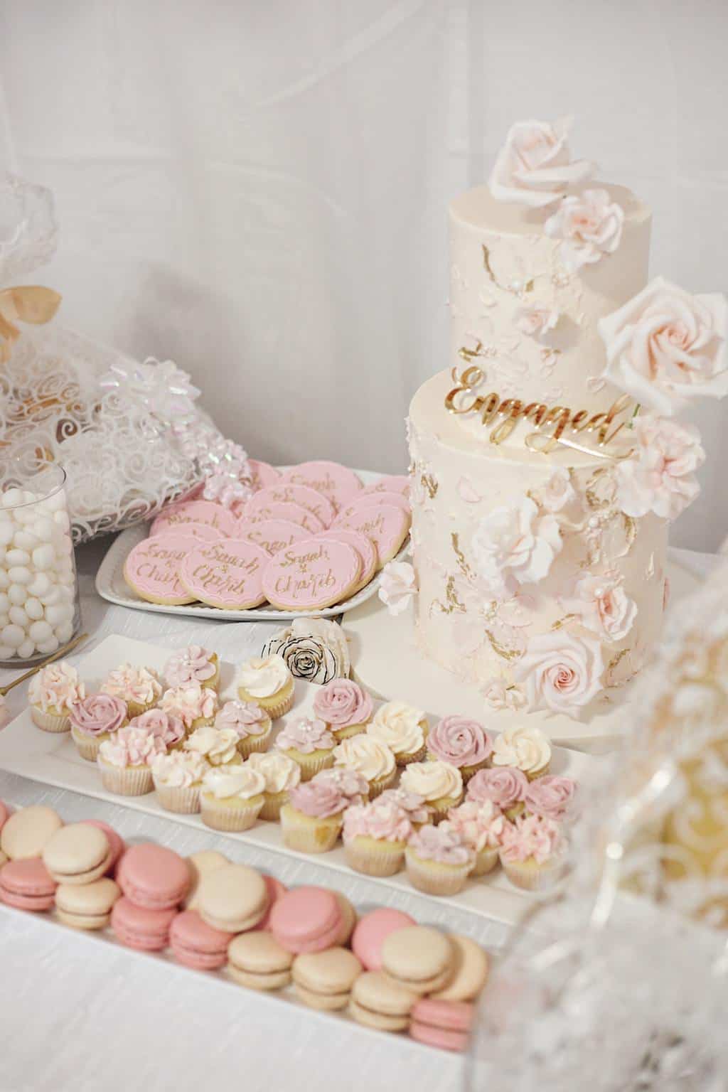 assorted pastries on ceramic trays