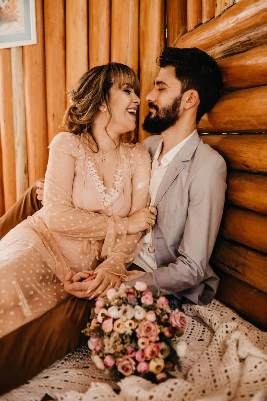 Wedding Couple on Bed