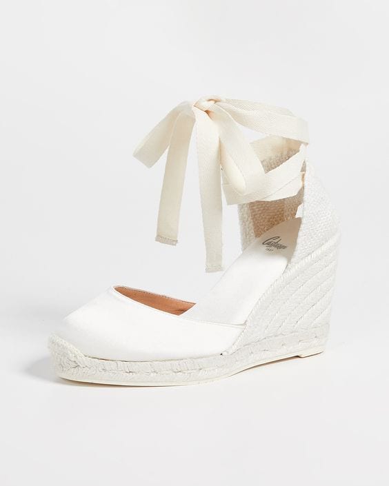 Elegant bridal espadrilles with platform heels