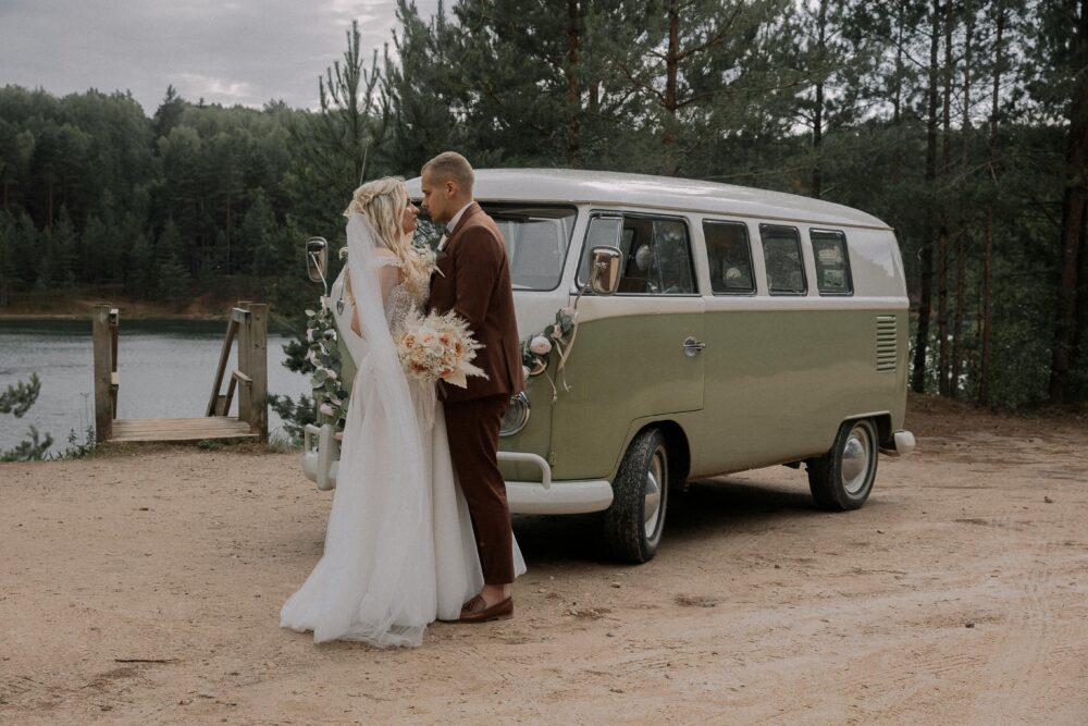 Newlywed Couple by Retro Volkswagen 